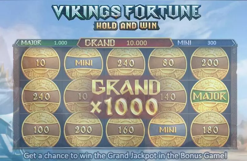 Main Screen Reels - Vikings Fortune: Hold and Win Playson Slots Game