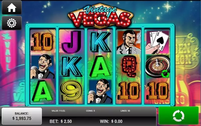 Introduction Screen - Vintage Vegas Rival Slots Game