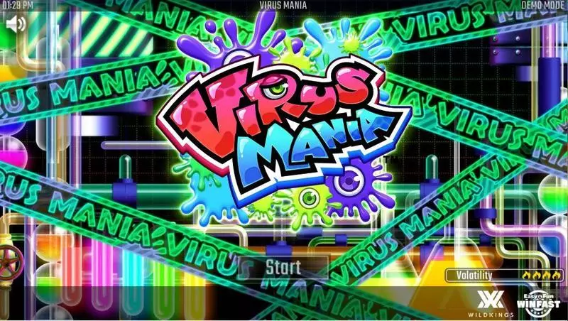 Introduction Screen - Virus Mania Win Fast Games Slots Game