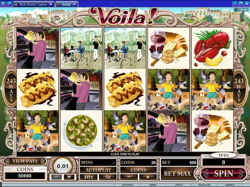 Main Screen Reels - Voila Microgaming Slots Game