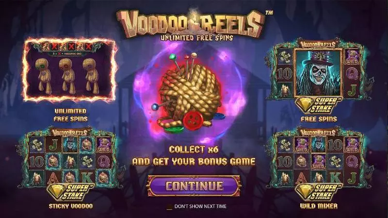 Info and Rules - Voodoo Reels Unlimited Free Spins StakeLogic Slots Game