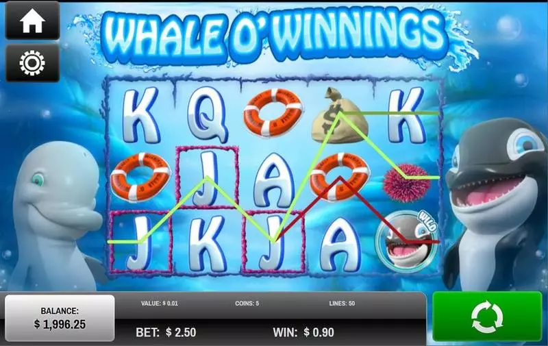 Introduction Screen - Whale O'Winnings Rival Slots Game