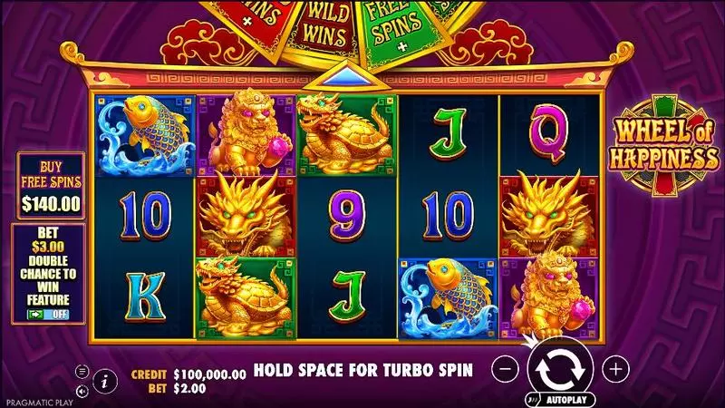 Main Screen Reels - Wheel of Happiness Pragmatic Play Slots Game