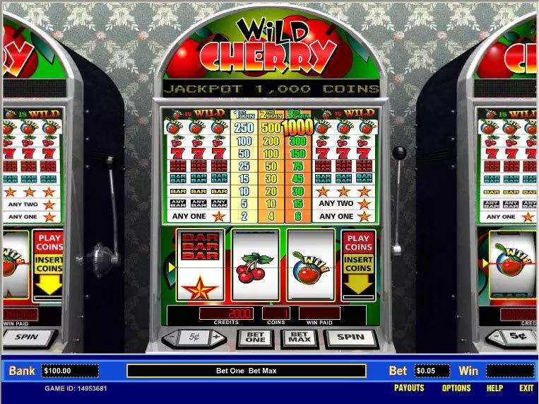 Main Screen Reels - Wild Cherry 1 Line Parlay Slots Game