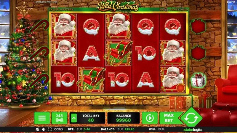 Main Screen Reels - Wild Christmas StakeLogic Slots Game