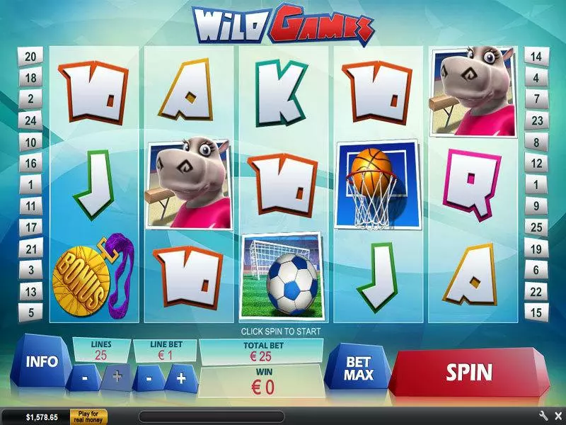 Main Screen Reels - Wild Games PlayTech Slots Game