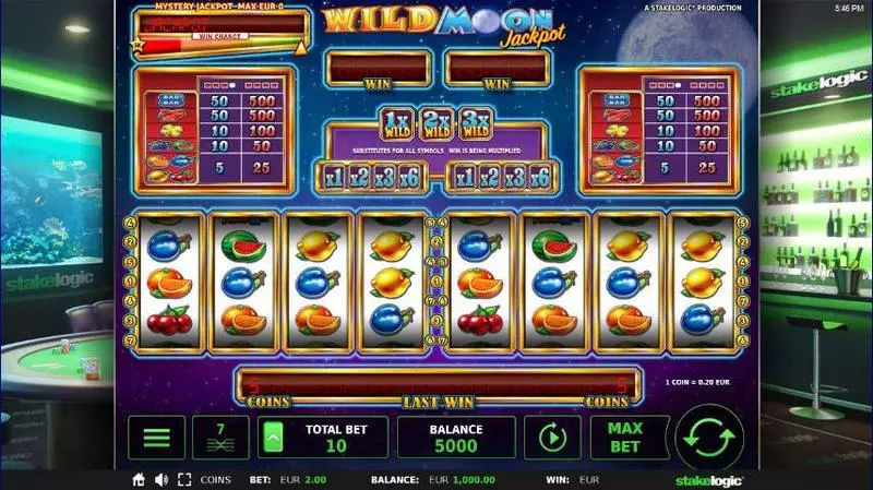 Main Screen Reels - Wild Moon Jackpot StakeLogic Slots Game