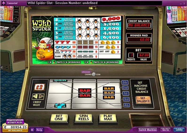 Main Screen Reels - Wild Spider 888 Slots Game