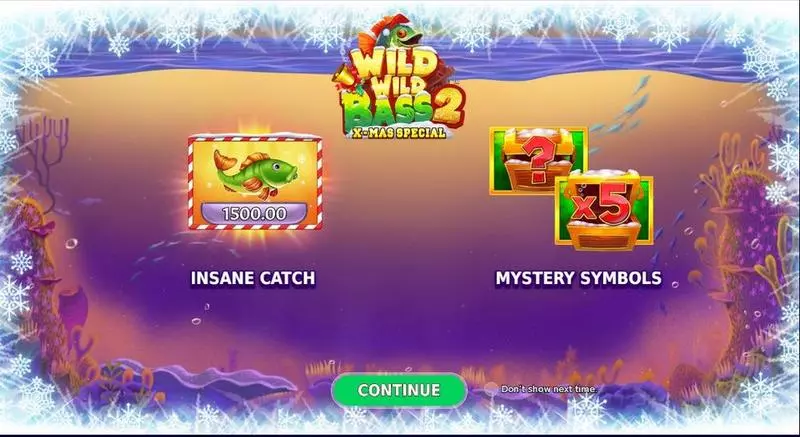Introduction Screen - Wild Wild Bass 2 Xmas Special StakeLogic Slots Game