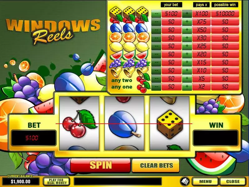 Main Screen Reels - Windows Reels PlayTech Slots Game