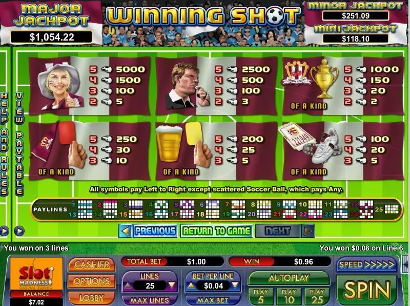Info and Rules - Winning Shot NuWorks Slots Game