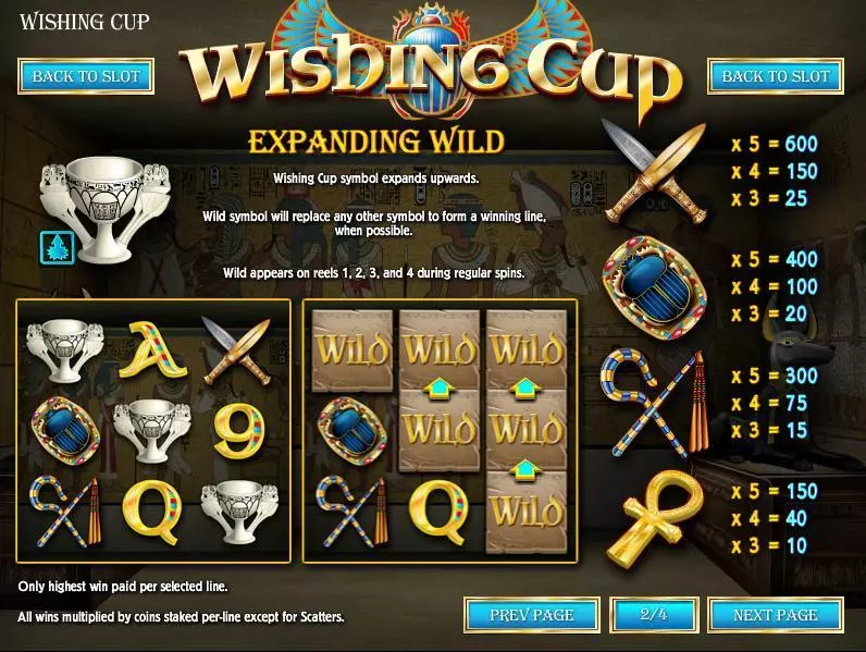 Info and Rules - Wishing Cup Rival Slots Game