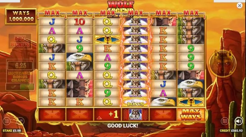 Main Screen Reels - Wolf Legend Spin Boost Blueprint Gaming Slots Game