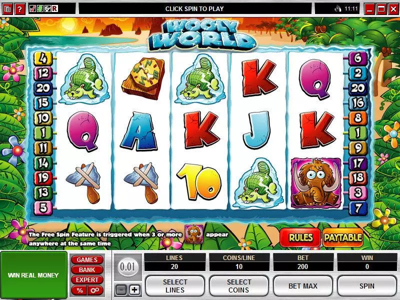 Main Screen Reels - Wooly World Microgaming Slots Game