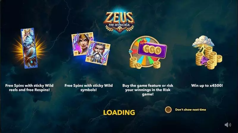 Info and Rules - Zeus the Invincible Mascot Gaming Slots Game