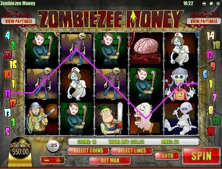 Introduction Screen - Zombiezee Money Rival Slots Game